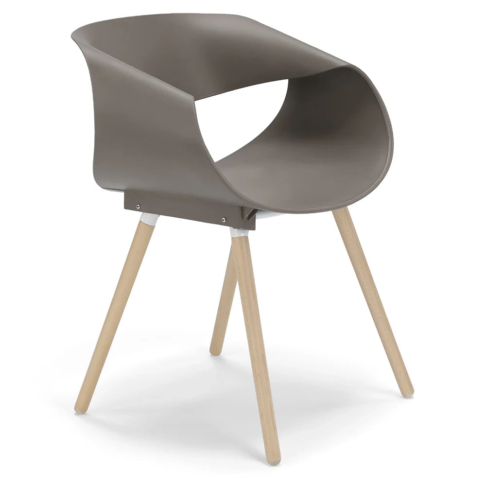 Sedia in polipropilene DILETTA con gambe in faggio, resistente ai raggi UV, design moderno, ideale per sala da pranzo, cucina, sala d’attesa, bar, ristoranti, colore Petrolio