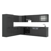 Cucina angolare completa Fame-Line Grigio scuro/Antracite 347 x 60 cm, PL Antracite Vicco