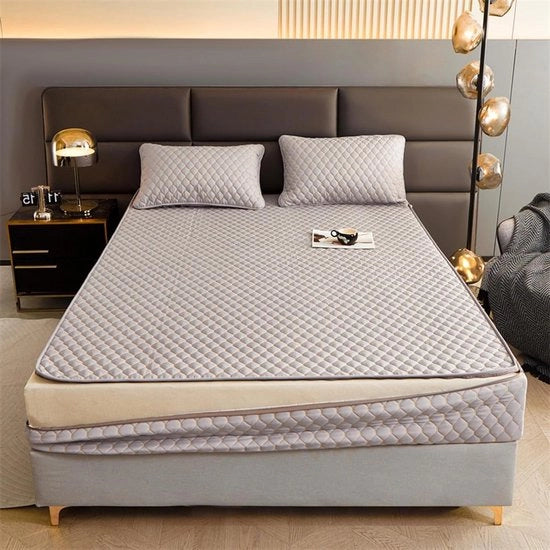 Matras protettore con chiusura a vite - Matrashoes impermeabile - Protezione del matras - Completa copertura 6-schiena 180 x 200 cm - Grigio