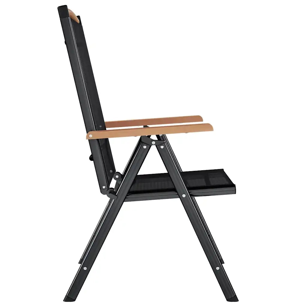 Sedie da Giardino Pieghevoli 6 pz in Textilene Nere 312187