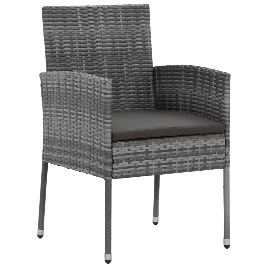 Set da Pranzo per Esterni 5 pz in Polyrattan Grigio cod mxl 35719