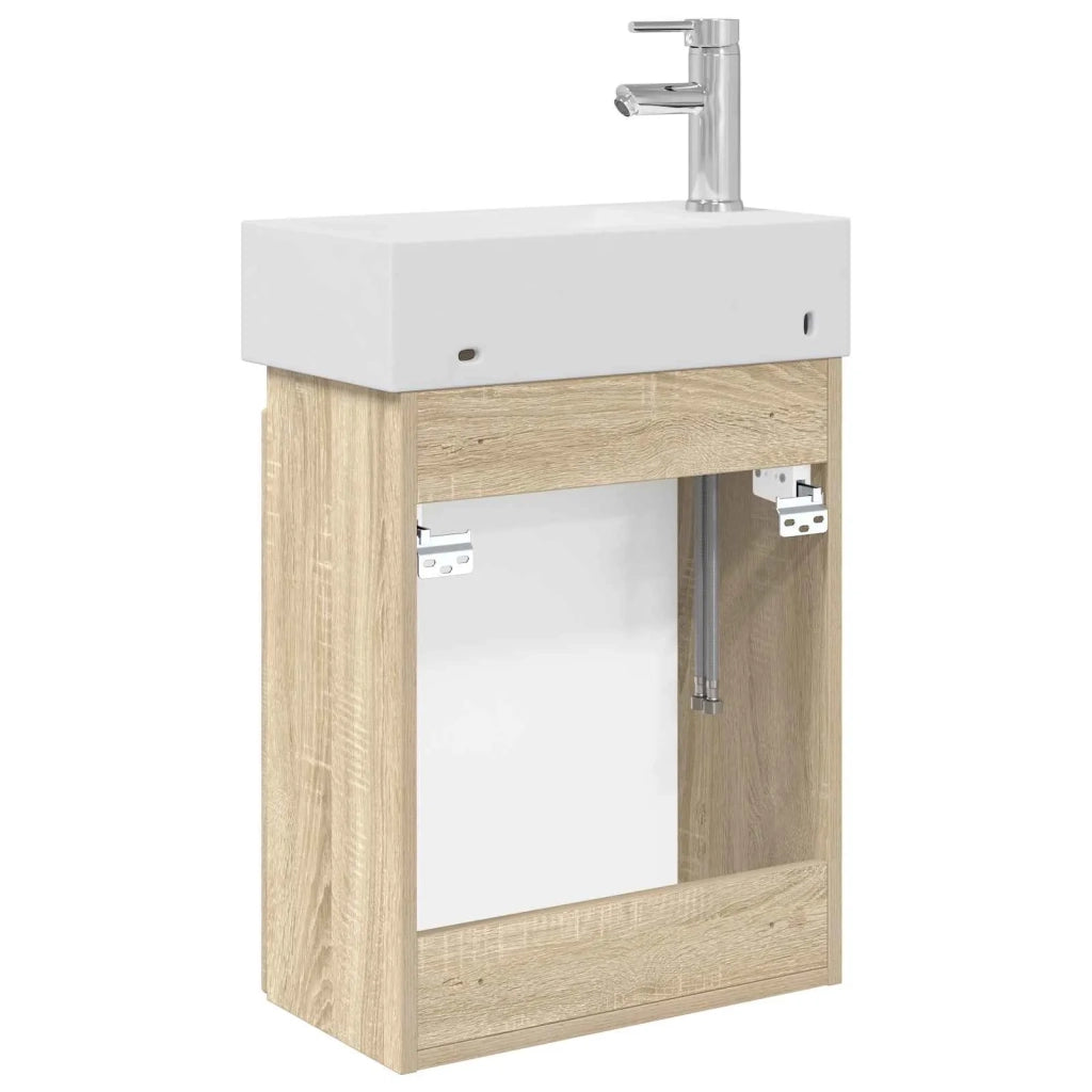 Mobile bagno con rubinetto Rovere Sonoma 45,5 x 22,5 x 84 cm