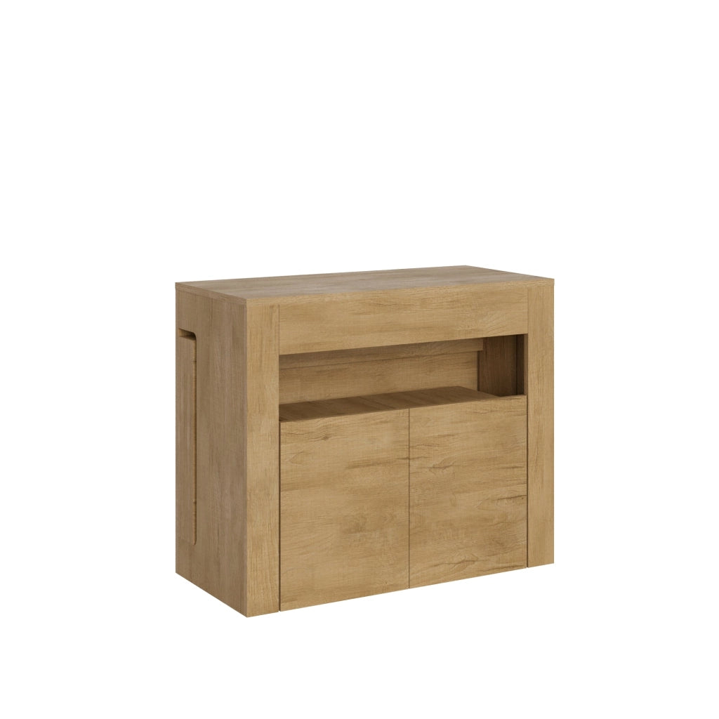 Consolle Tavolo Allungabile 90-302x42x75 cm Evolve Quercia Natura con Panca Inferiore
