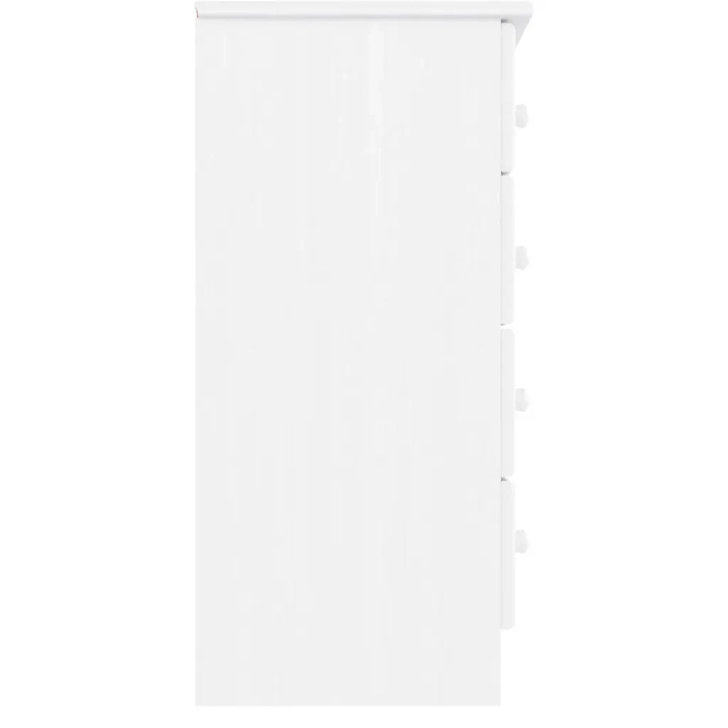 Cassettiera ALTA Bianca 77x35x73 cm in Legno Massello di Pino