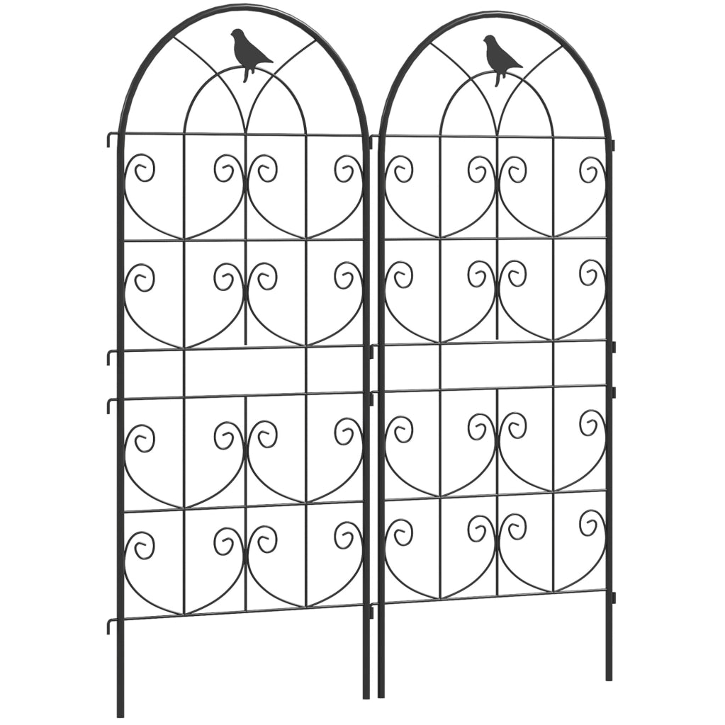 Set di 2 grigliati in metallo con uccelli 50 x 120 cm