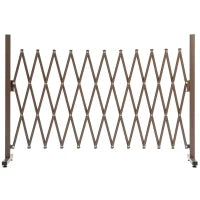 Recinzione per Giardino a Larghezza Regolabile, in Metallo e Alluminio, 300x31x103.5 cm, Marrone Scuro