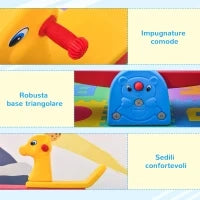 Altalena a Bilico con Maniglie Antiscivolo per Bambini Età 1-4 Anni, Plastica HDPE Atossica, 150x32x60cm, Multicolore