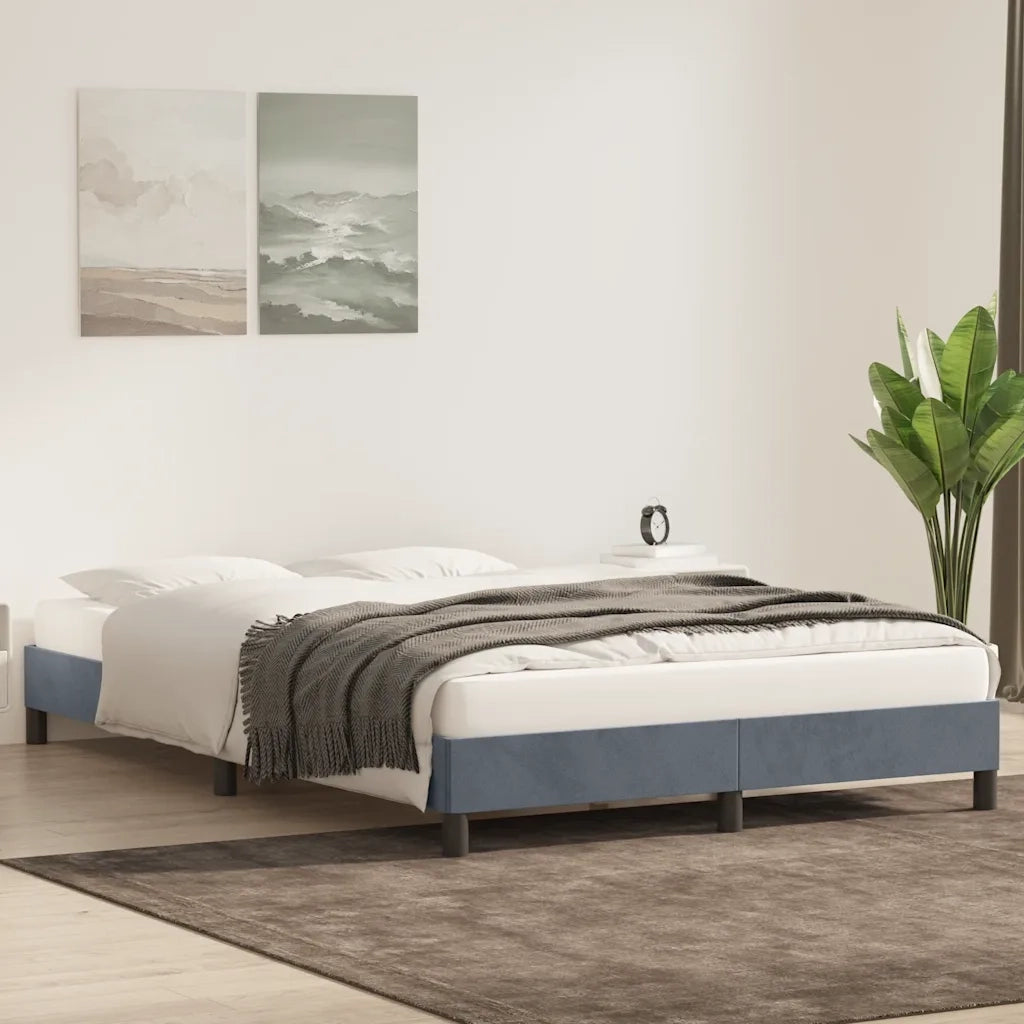 Giroletto senza Materasso-Struttura Letto Grigio Scuro 160x210 cm Velluto