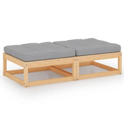 Poggiapiedi da Giardino con Cuscini 2pz Legno Massello di Pinocod mxl 120743