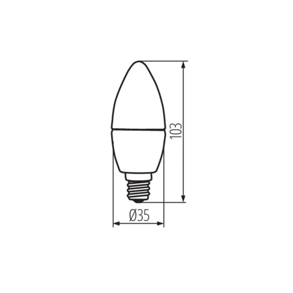 Lampadina LED C35 candela E14 4,9W 4000K 470lm Miledo
