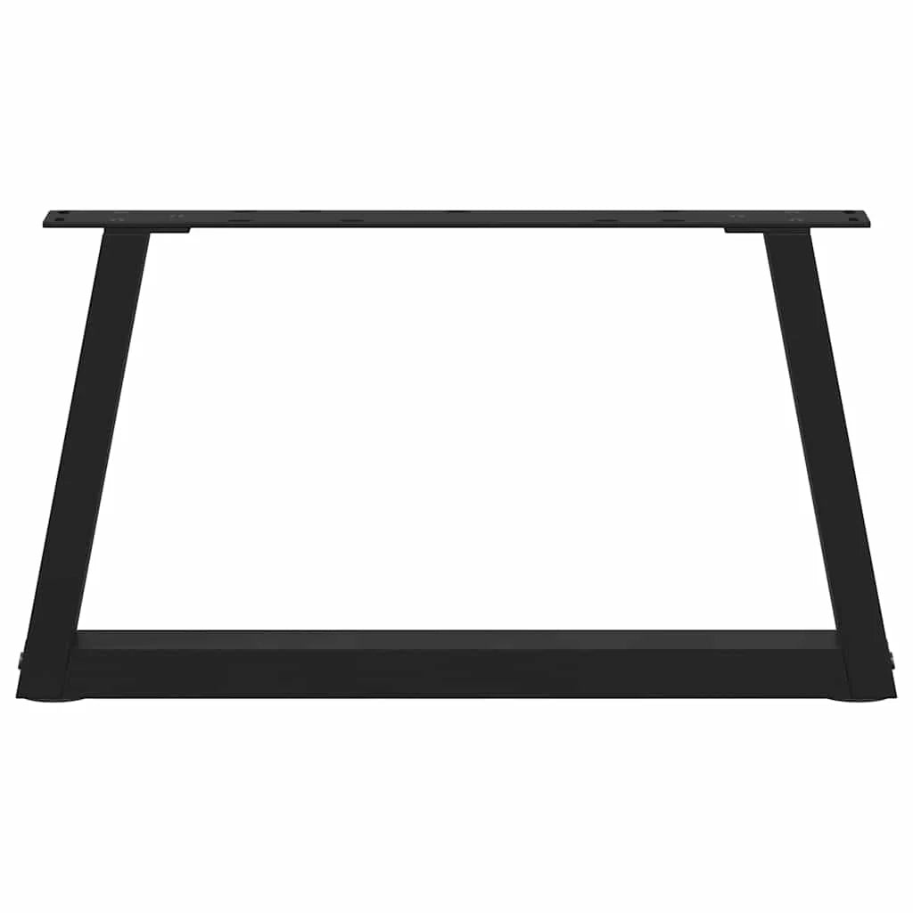 Set di 2 gambe regolabili per tavolino da caffè a forma di V 60 x 30-31,3 cm in acciaio nero 02_0056828