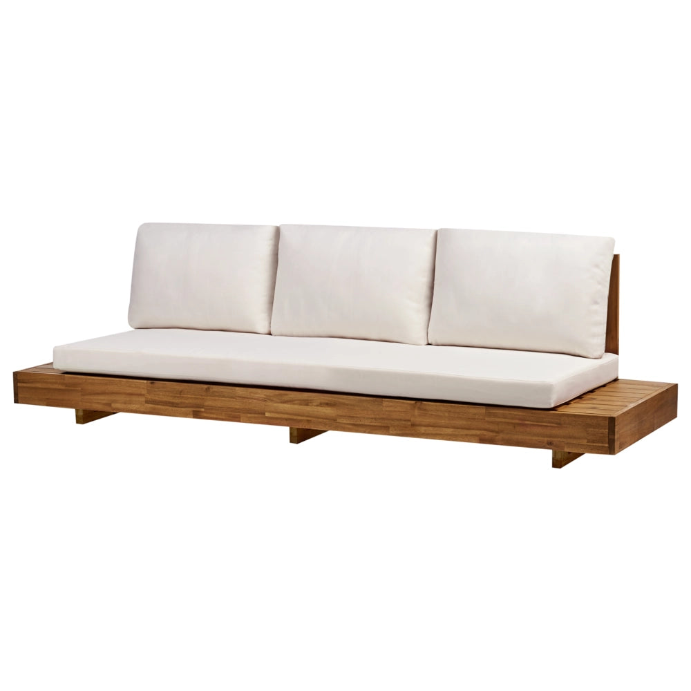 Set di divani da giardino Legno chiaro certificato Acacia Outdoor 5 posti 2 divani con tavolino Cuscini Design moderno