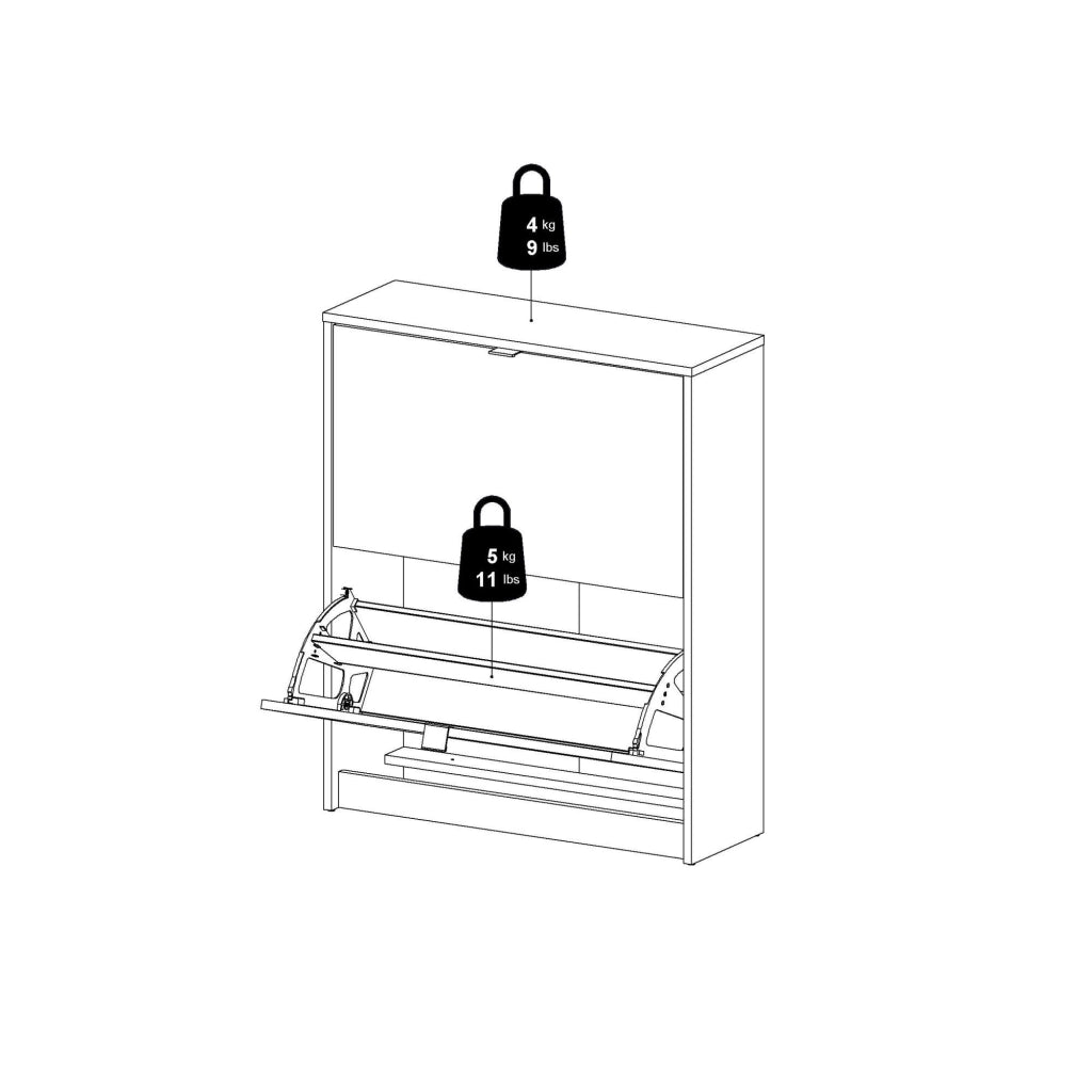 Scarpiera Larry, Mobile portascarpe, Armadio da ingresso multiuso, Mobiletto per calzature, 70x24 h85 cm, Grigio