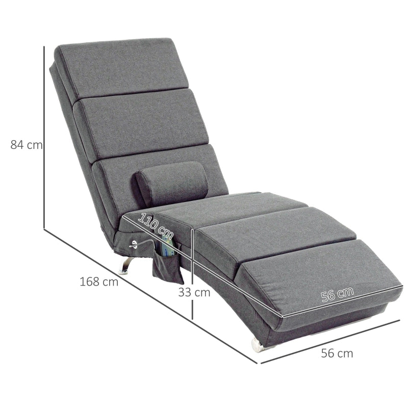 Poltrona relax con funzione massaggio, schienale alto, telecomando cablato, grigio scuro