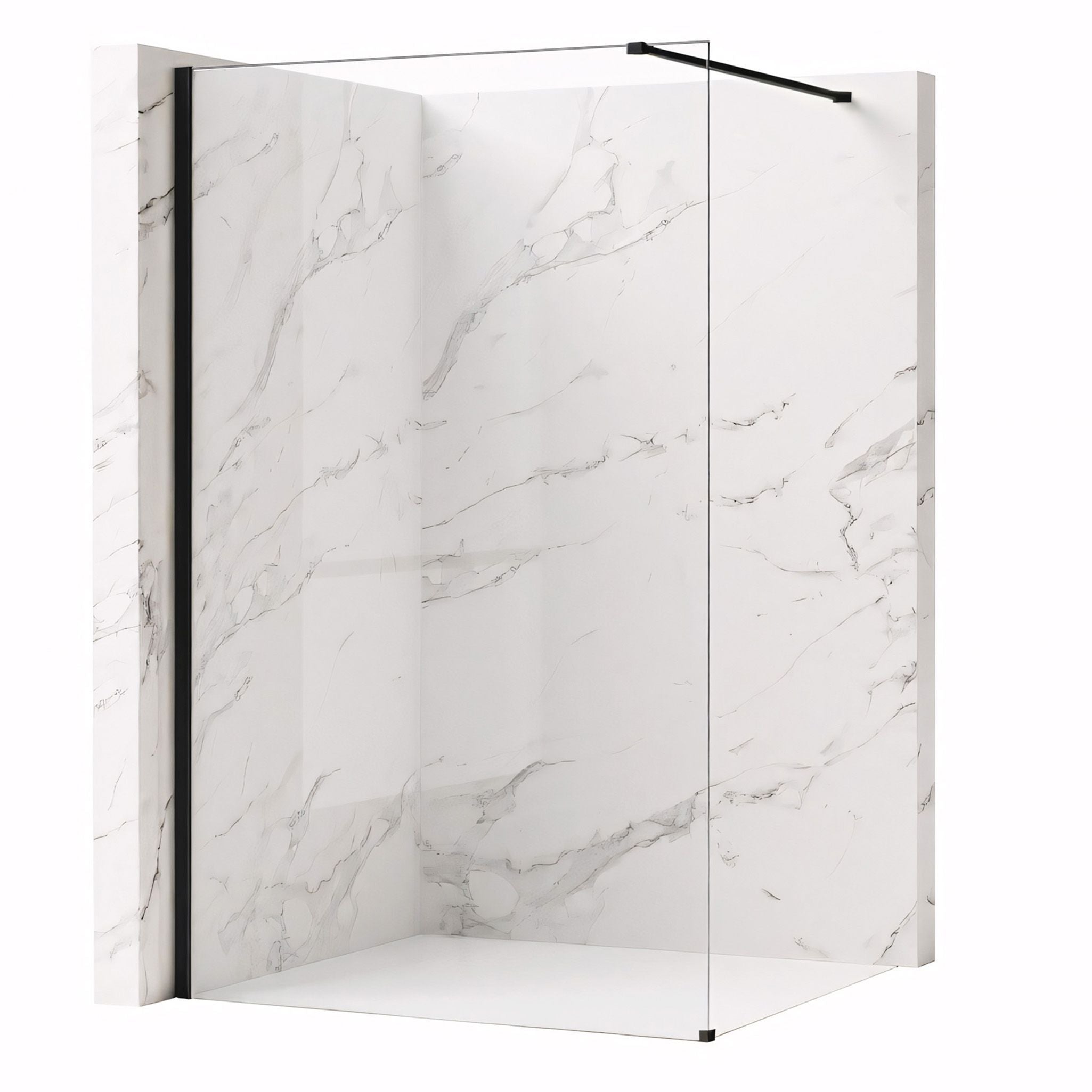 Parete Doccia Rea Flexi Transparent / Black 70