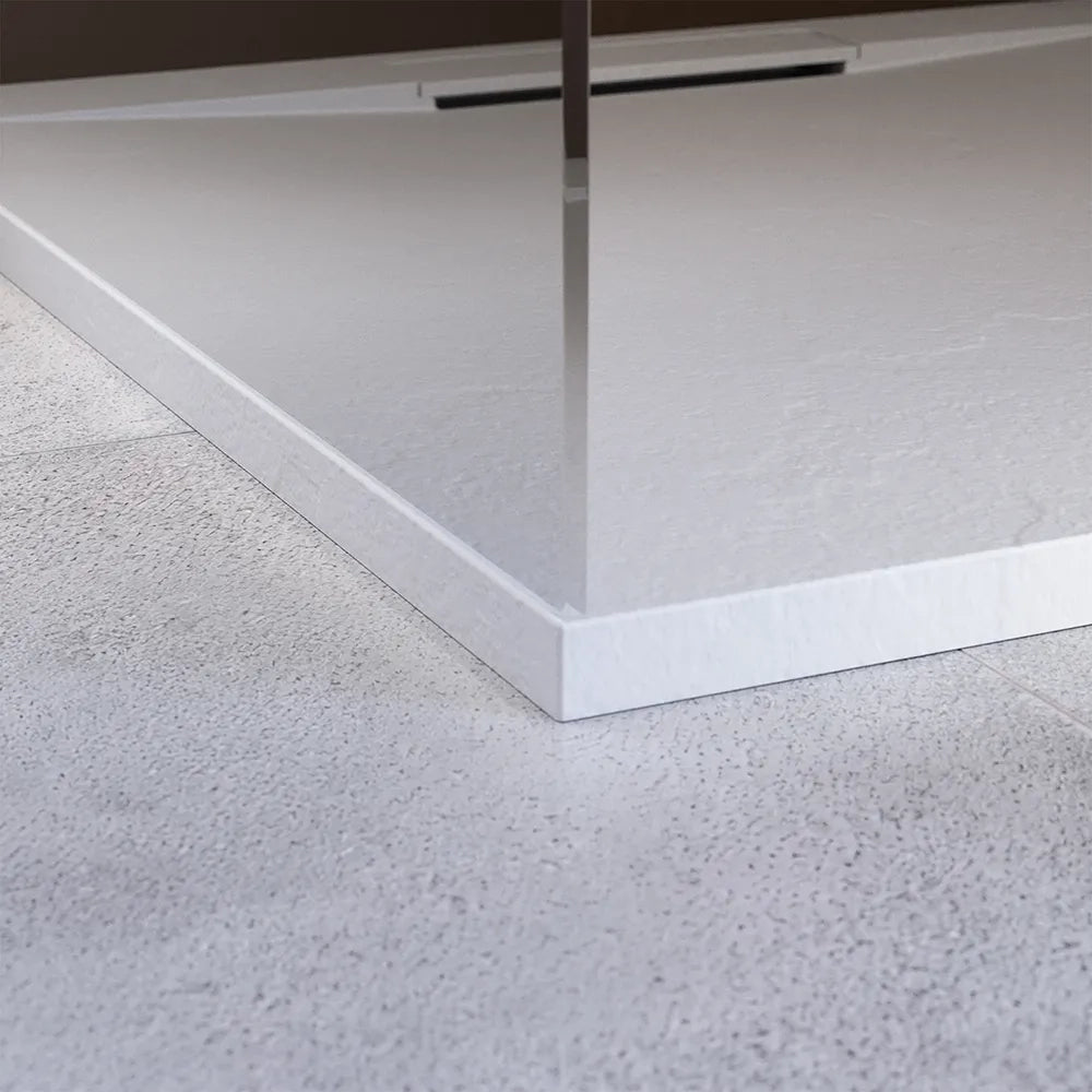 Piatto doccia 80x80 cm in marmoresina bianco effetto pietra | Paros