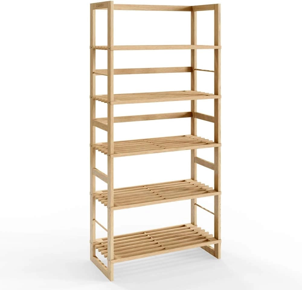 Set 2x Scaffale da bagno in Legno 5 Ripiani Mobiletto Cantina 135,5x58x27cm Libreria Salvaspazio Portaoggetti