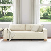Divano 3-Persone Beige 220 cm Tessuto misto lino 4105097