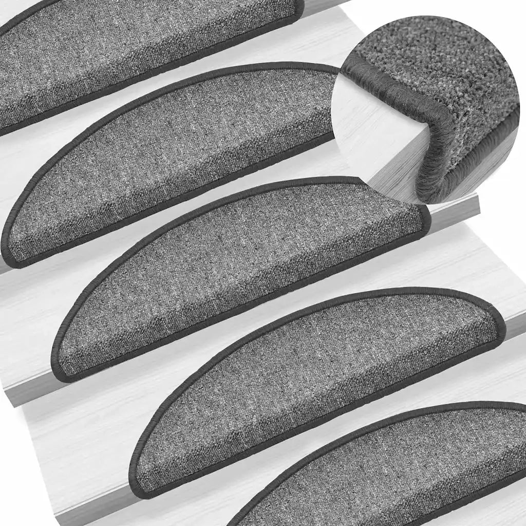Tappetini per scale 20 pz 56x17x3 cm Grigio scuro Semicircolari 3365782