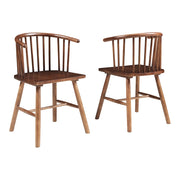 Set Stami di 2 Sedie da Sala Pranzo - Effetto Noce [en.casa]