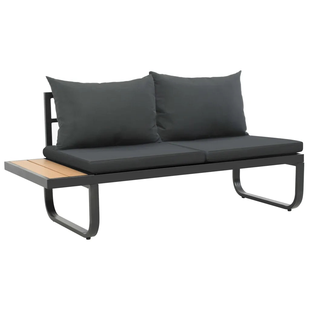 Set Divano da Giardino 2 pz ad Angolo Cuscini in Alluminio WPC 44704