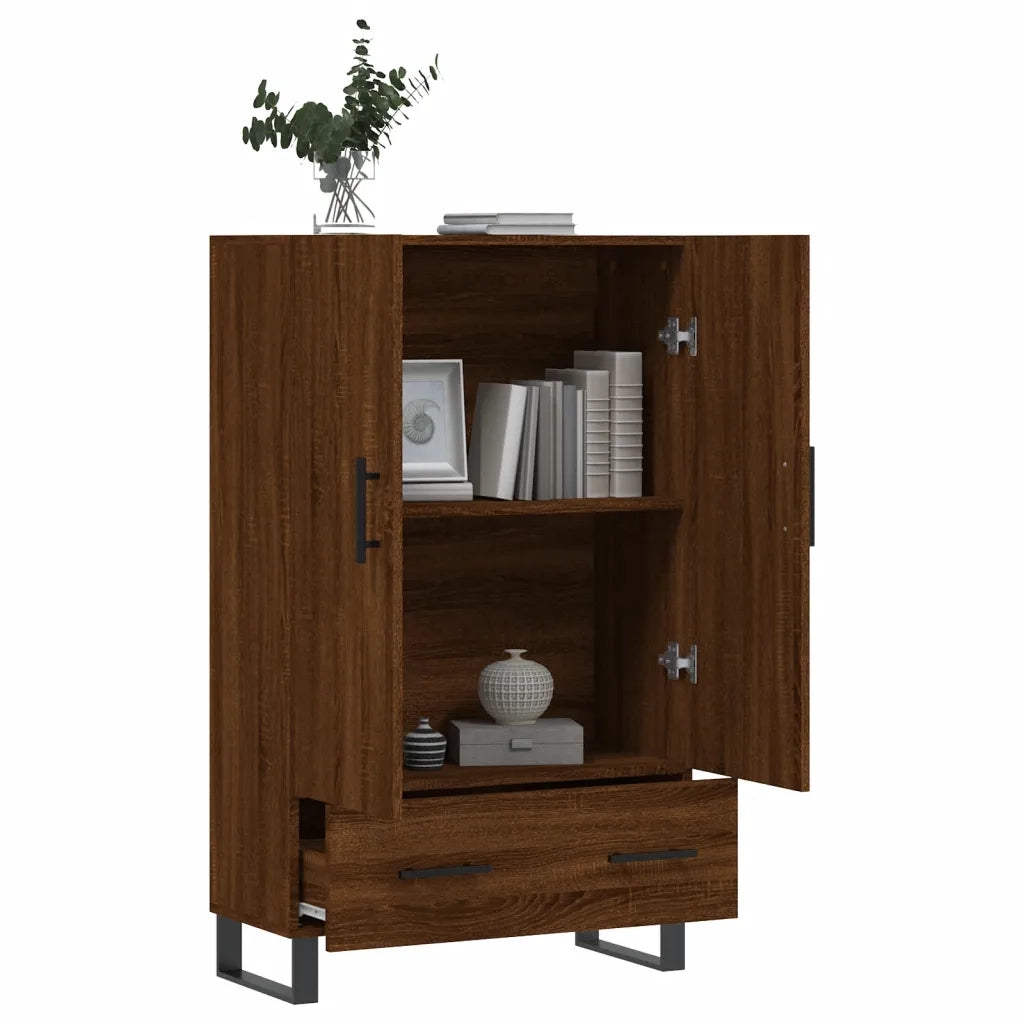 Credenza Rovere Marrone 69,5x31x115 cm in Legno Multistrato 828267