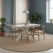 Tavolo da pranzo allungabile in ceramica effetto marmo calacatta Guernica 160-240x90 cm fino a 10 posti | Duzzle