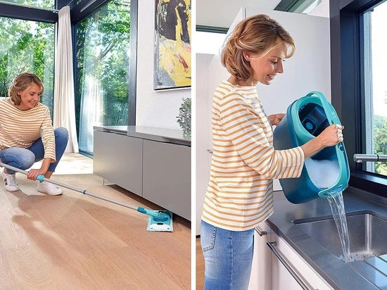 Set pulito Twist M Ergo 2.0, aspirapavimenti con Supersoft copertura per la pulizia umida su pavimenti in parquet, lamiera e legno naturale, spazzola con sistema a click, aspirapavimenti con tecnologia centrifuga
