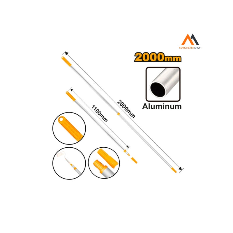 ASTA TELESCOPICA 1,10-2 METRI ALLUMINIO