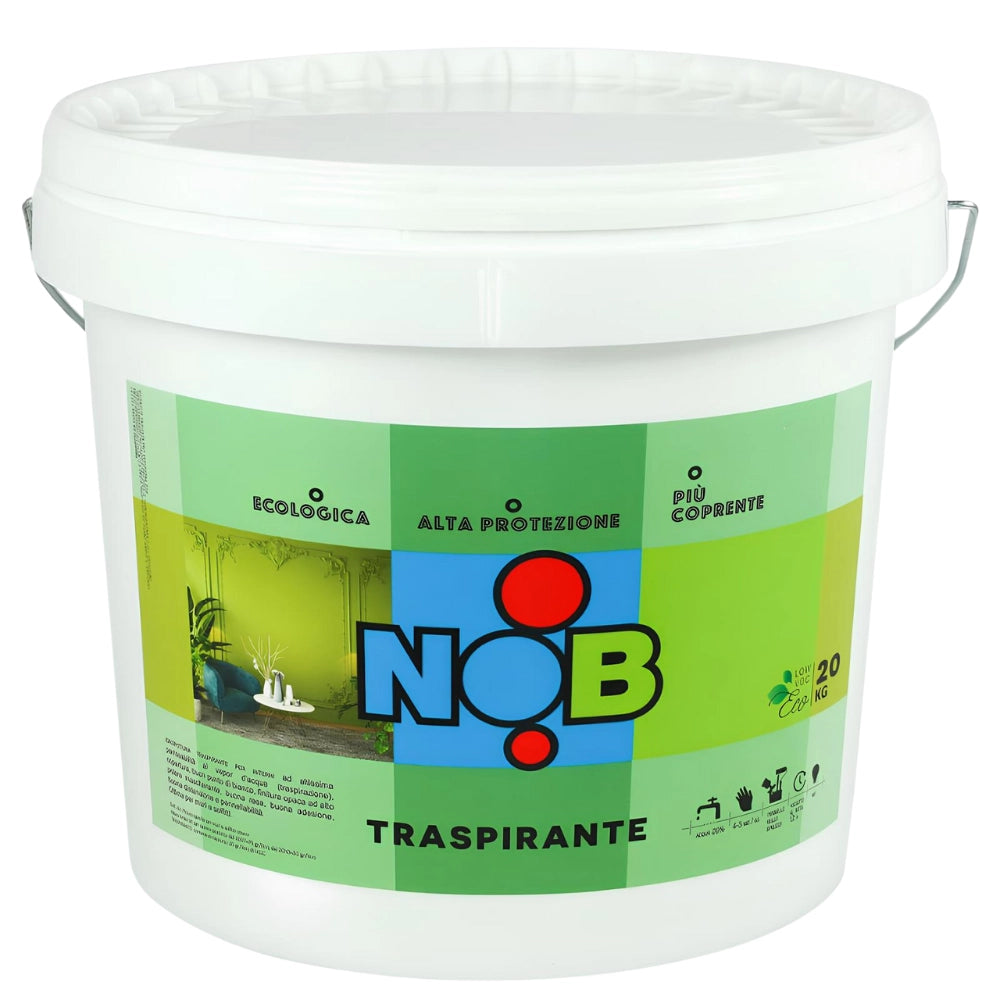Idropittura traspirante ecologica coprente semilavabile interni bianca nob *** formato 5 kg, confezione 1
