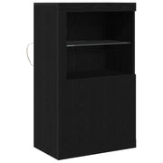 Credenza | Madia LED Rovere Nero 60,5 x 37 x 100 cm Legno multistrato