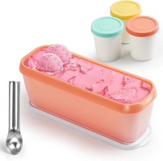 Set di 4 supporti per ghiaccio - contenitore per ghiaccio con coperchio e distributore di ghiaccio - riutilizzabile e BPA-free