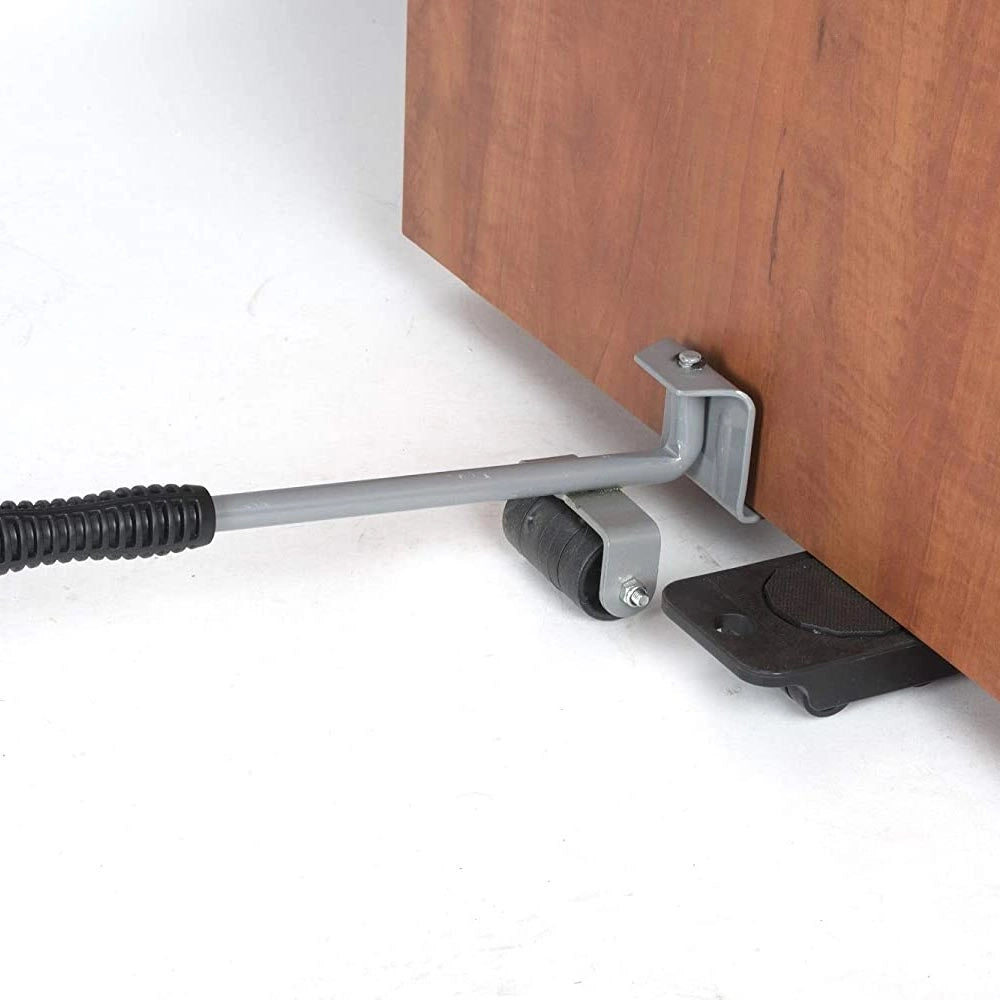 Set Ruote Sposta Mobili Pesanti con Asta Cambio Sollevamento Divano Tavolo