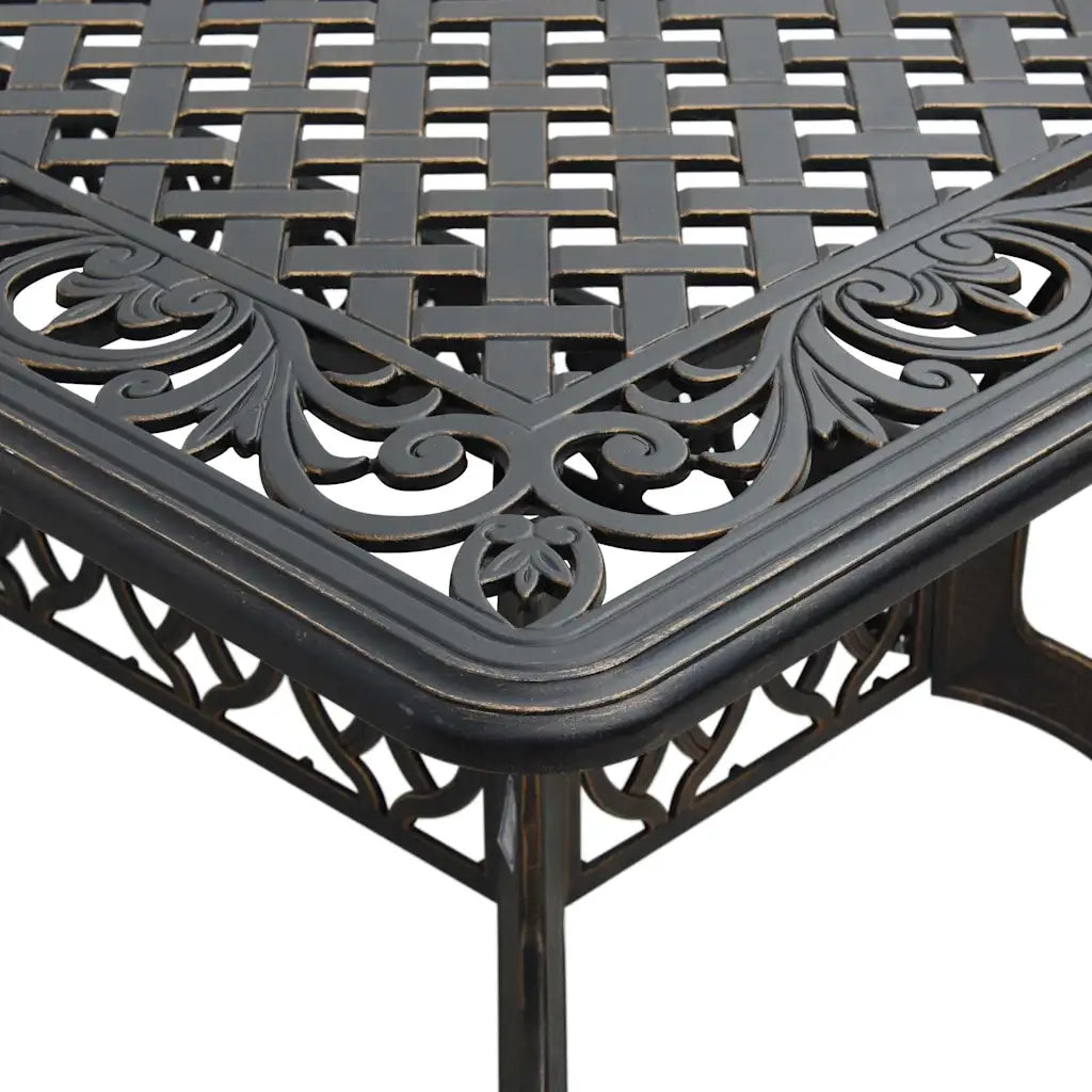 Set da Pranzo da Giardino 5 pz Bronzo in Alluminio Pressofuso 3216316
