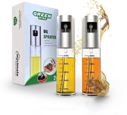 Set di aspirapolvere per olio e aceto - Fusto di aspirapolvere in vetro con bocchetta in acciaio inossidabile - Aspirapolvere per olio con nebbia fine - Cucina Aid per cucinare, cuocere, insalate, grigliare (2 x 100 ml)