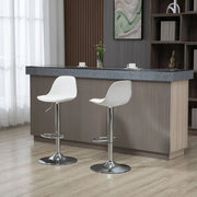 SGABELLI ALTI Set da 2 pezzi girevoli regolabili 42x38x82-104 cm Bianco Similpelle