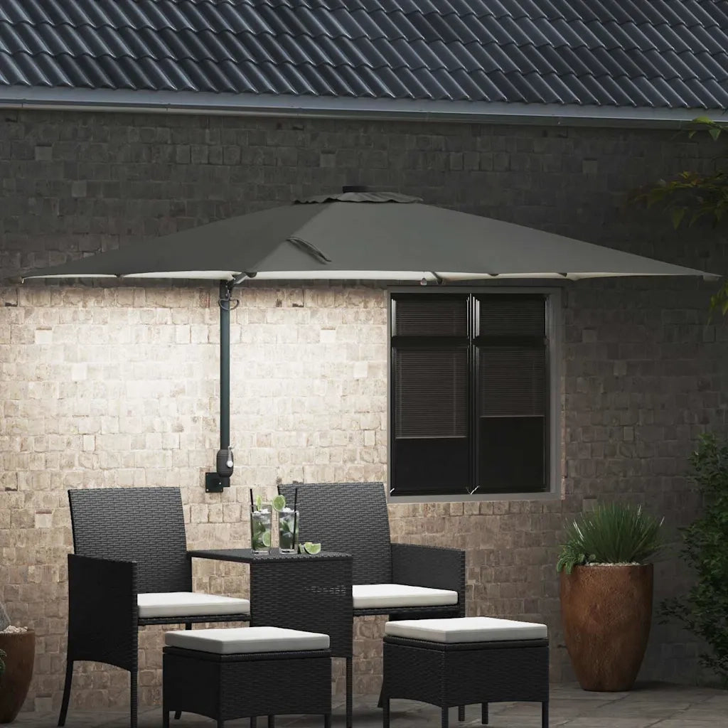 vidaXL Ombrello da giardino Sabbia 248.5 x 247.5 x 160 cm Tessuto
