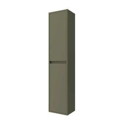 Colonna bagno sospesa 140 cm verde satinato ripiani regolabili Gaya