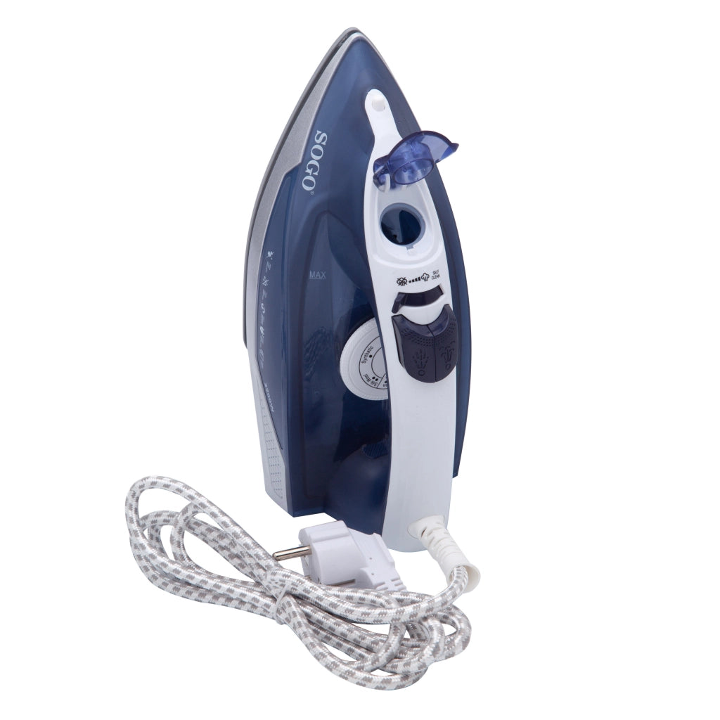 Ferro da stiro a vapore elettrico 2200W, piastra ceramica, serbatoio 250ml, vapore verticale stiratura - SOGO