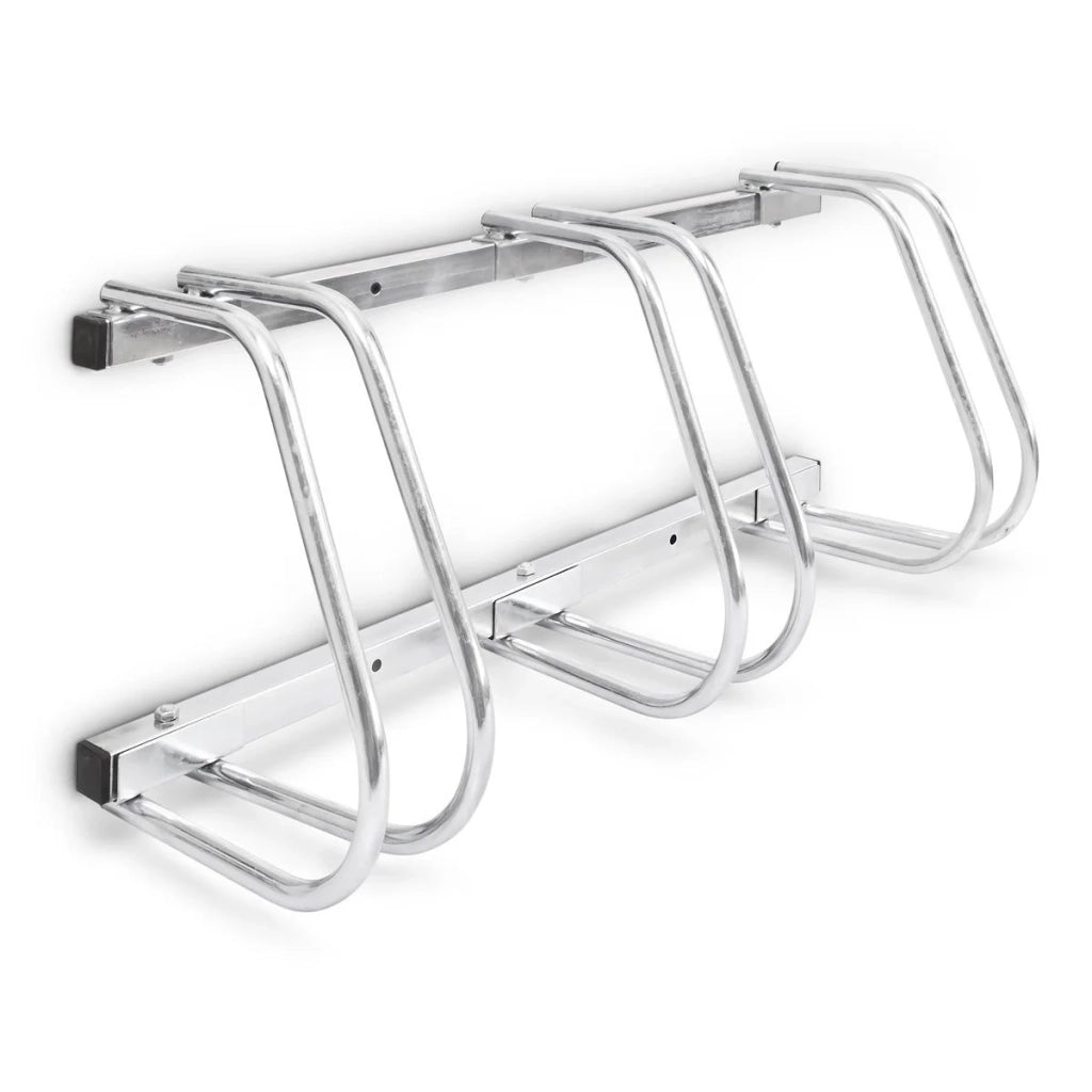 Sistema di deposito per biciclette rastrelliera basculante per 3 biciclette pratico garage montaggio a pavimento o a parete 3413002