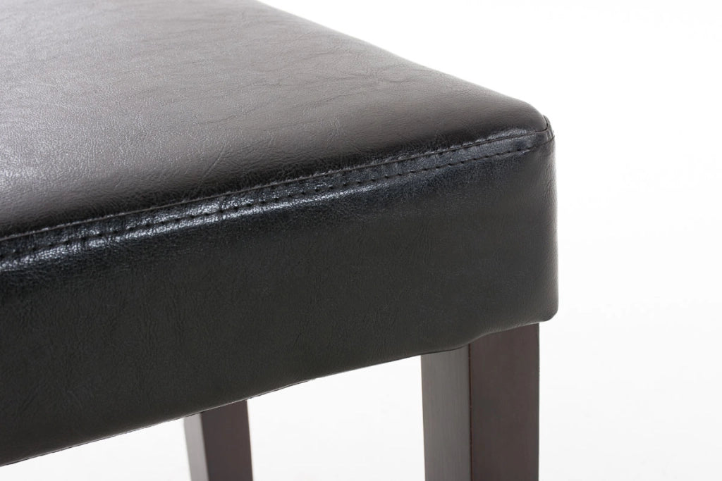 Sedia da pranzo Ina in similpelle nero,marrone scuro