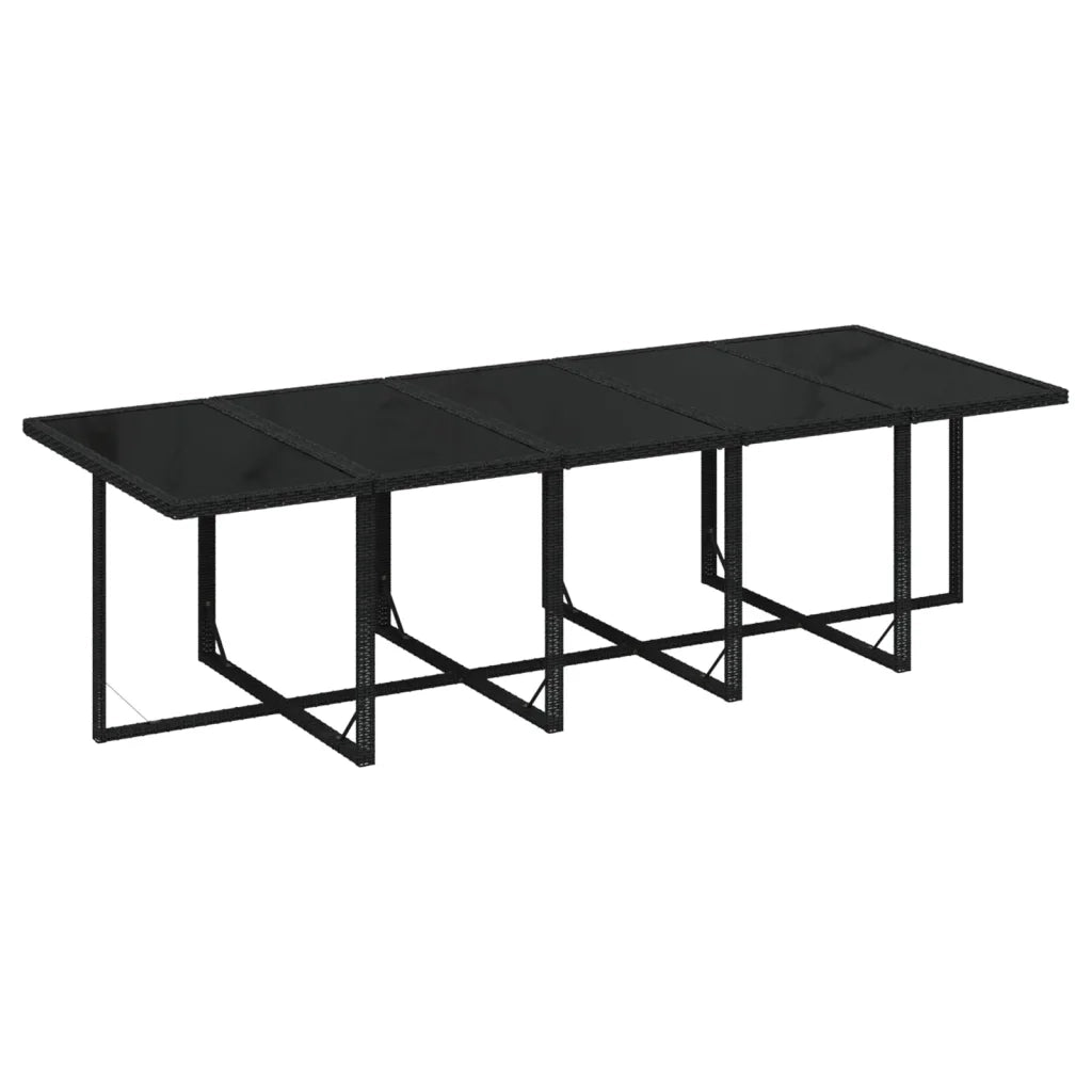 Set da Pranzo per Giardino 15 pz con Cuscini in Polyrattan Nero cod mxl 50592