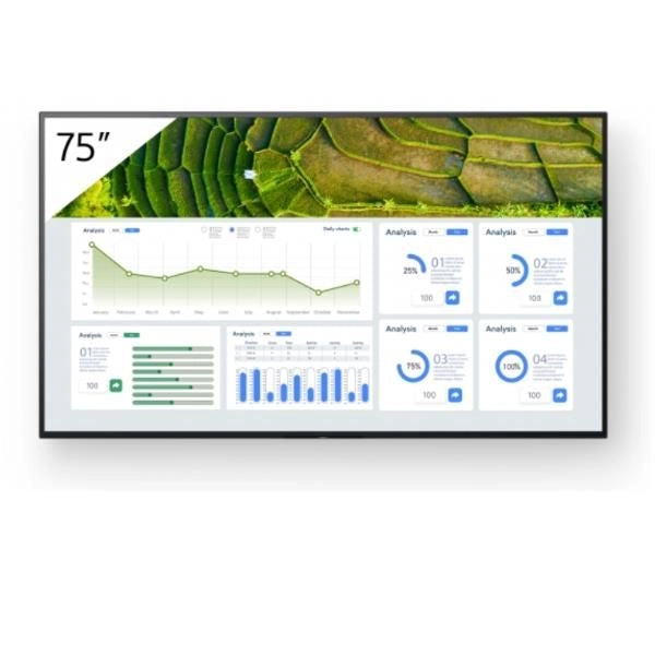 Sony fw-75bz30l visualizzatore di messaggi pannello piatto per segnaletica digitale 190,5 cm (75") lcd wi-fi 440 cd/m² 4k ultra hd nero android 24/7