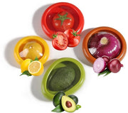 Pacco da 4 pezzi per contenere e conservare frutta e verdura, contenitori alimentari riutilizzabili con funzione anti-ossidante, contenitori per conservare peperoni, avocado, limone, cipolle e pomodori in frigorifero.