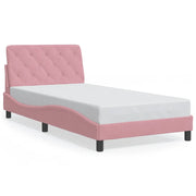 Letto singolo | Letto per adulti | Giroletto senza Materasso Rosa 100x200 cm in Velluto