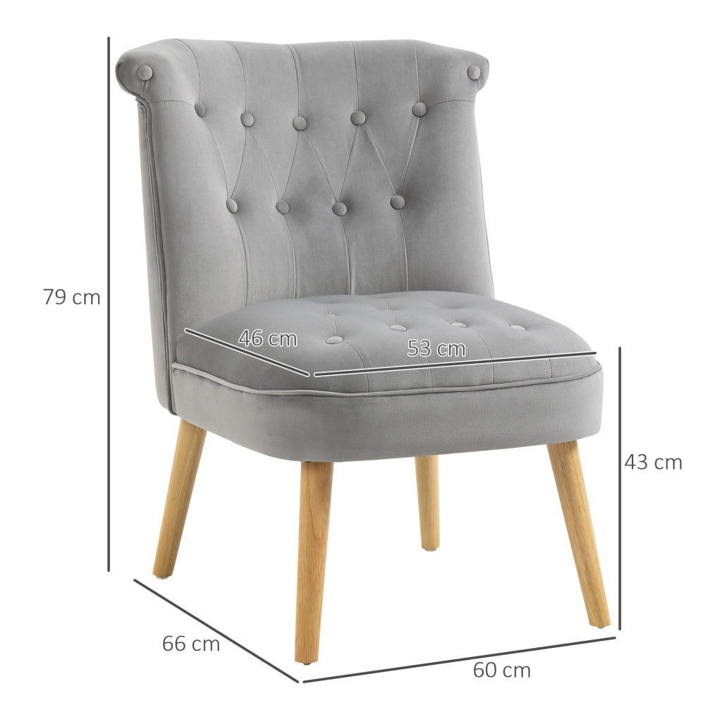 Sedia Moderna con Seduta Imbottita in Tessuto Vellutato ¨C Zephmum ¨C Grigio 60x66x79 cm