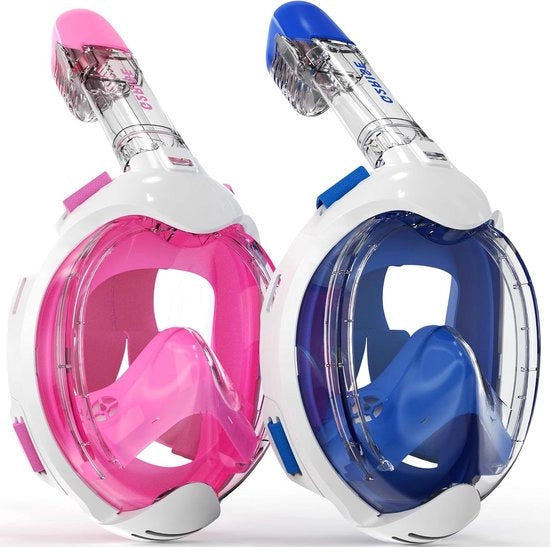 Maschera da immersione per bambini - visuale panoramica 180 gradi, cappuccio anti-condens e impermeabile, set di snorkel completo - età 3-8