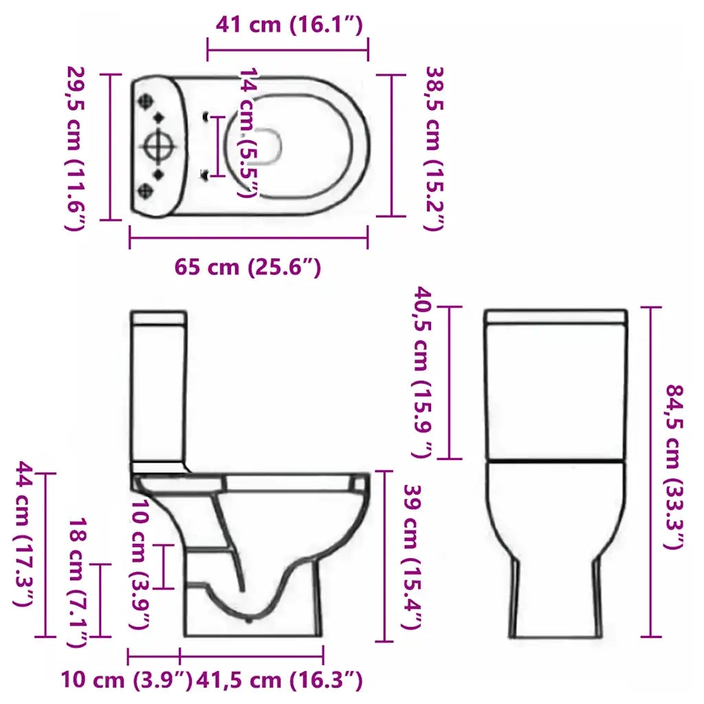 Vaso WC in Ceramica con Scarico Dietro Bianco CFW3879780