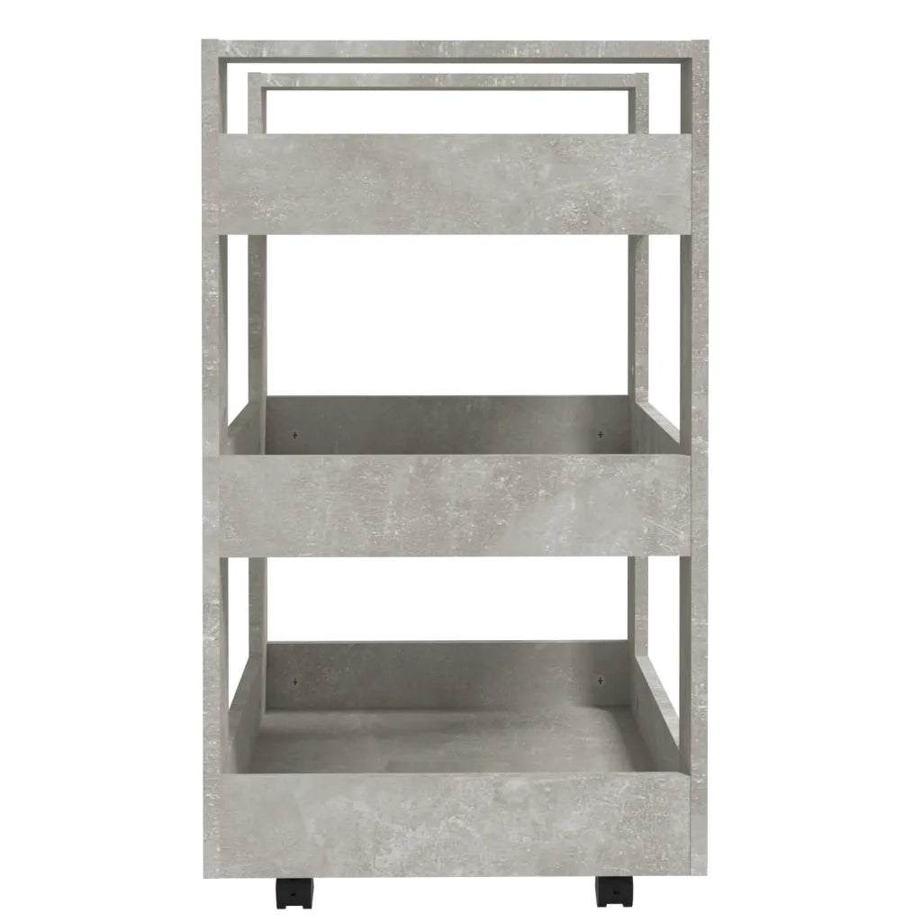 Carrello da Cucina Grigio cemento 60x45x80 cm Legno Multistrato 816820