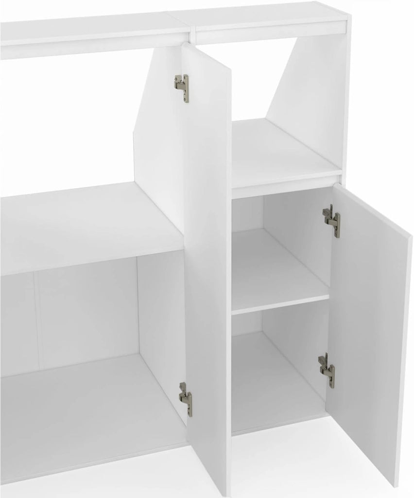 Set di armadi a 2 ante + 1 anta e 1 nicchia TOMI bianco sottopensile